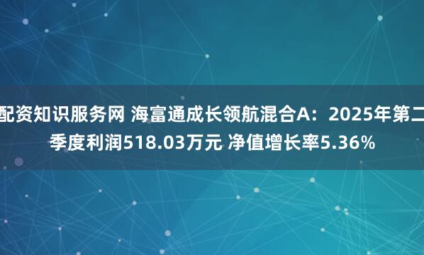 配资知识服务网 海富通成长领航混合A：2025年第二季度利润518.03万元 净值增长率5.36%